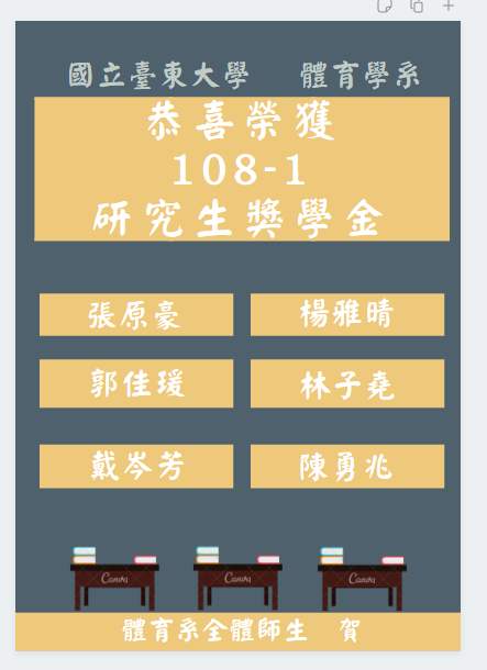 【恭喜!】研究生獎學金獲取名單圖片