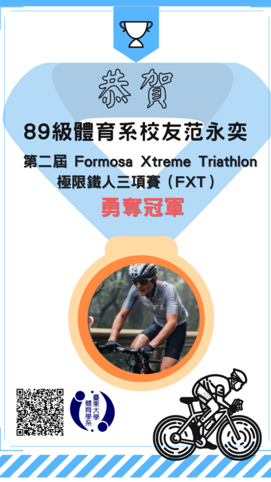 【賀】89級體育系校友范永奕勇奪冠軍圖片
