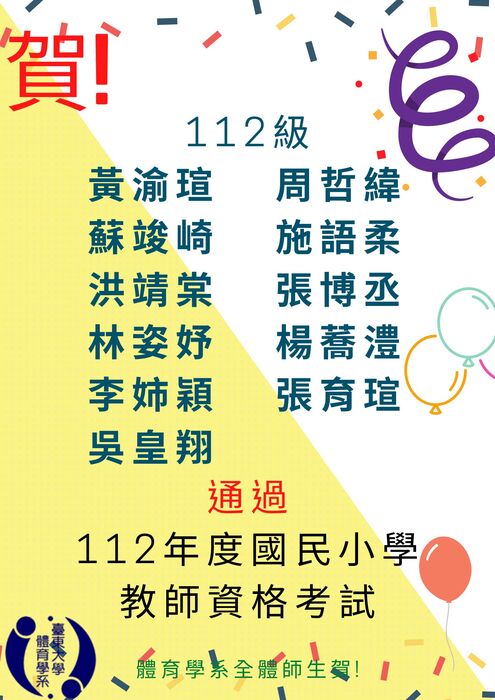 【榮譽榜】112年度教師資格考試榜單!圖片