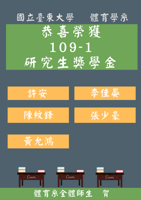 【賀!】109-1研究生獎學金名單!圖片